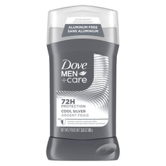 Dove Men+Care Aluminum-free Deodorant for 72-hour Odour Protection, Cool Silver, Controls Odour Causing Bacteria, 85g