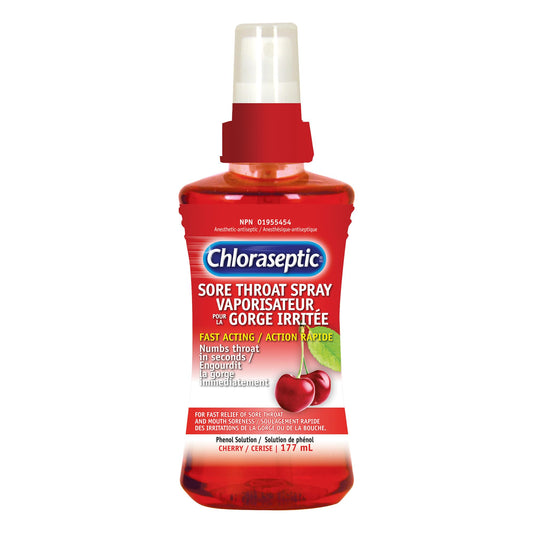 Chloraseptic Fast Acting Sore Throat Spray, Cherry Flavour, 177ml