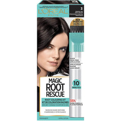 L'Oreal Paris Magic Root Permanent 10 Minute Root Touch Up, 3 Soft Black, 100% Grey Coverage Hair Dye with with Quick Precision Applicator, 1 kit (Packaging May Vary)