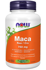 NOW Supplements, Maca (Lepidium meyenii) 750 mg Raw, Reproductive Health*, 90 Veg Capsules