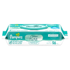 Pampers Aqua Pure Baby Wipes, 99% Water, Fragrance Free, 56 Baby Wipes Total (1X Flip-Top Packs)