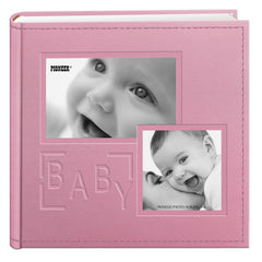 Pioneer Photo Albums DA-200COLB/P 200-Pocket Embossed Baby Leatherette Frame Cover Album for 4 by 6-Inch Prints, Pink