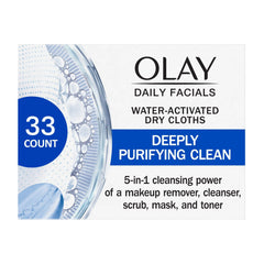 Olay Daily Facials Deep Purifying Cleansing Cloths, 33 Count