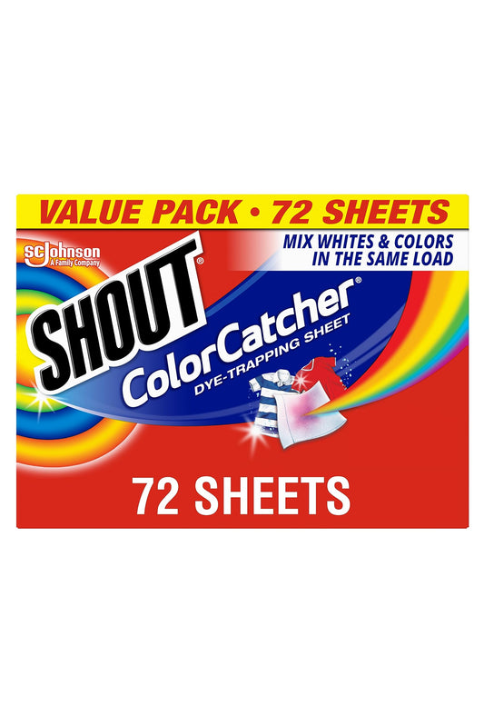 Shout Color Catchers for Laundry, Allow Mixed Washes, Prevents Color Runs and Maintains Original Clothing, 72 Count