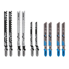 BOSCH T5002 T-Shank Multi-Purpose Jigsaw Blades, 10 Piece, Assorted, Jig Saw Blade Set for Cutting Wood and Metal