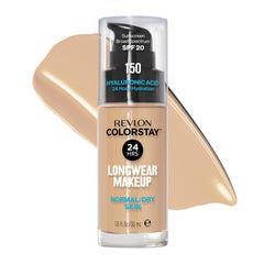 Revlon Liquid Foundation, ColorStay Face Makeup for Normal and Dry Skin, Longwear Full Coverage with Matte Finish, Oil Free, 150 Buff, 1.0 Oz/ 30ml