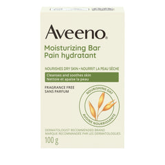 Aveeno Moisturizing Bar, Colloidal Oat, Cleanser, Non-Comedogenic, Fragrance Free, Gentle, with rich skin conditioners, 100 grams