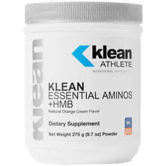 Klean Athlete Klean Essential Aminos + HMB - Blend of Essential Amino Acids - with HMB, Vitamin D3 & Glutamine for Lean Muscle Mass - 9.7 Ounces - Natural Orange Cream Flavor