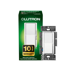 Lutron Diva C.L Dimmer for dimmable LED, Halogen and Incandescent Bulbs, Single-Pole or 3-Way, DVCL-153P-WH, White