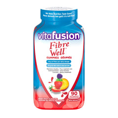 Vitafusion Fibre Well Adult Supplement Gummies - 10g of Fibre, Maintains Healthy Gastrointestinal Function, 22-day Supply - 90 Count