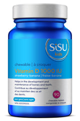 Sisu Kids Vitamin D3 1,000 IU, Strawberry Banana Flavoured, 90 chewables.