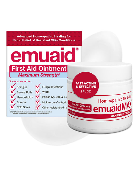 emuaid EMUAIDMAX Ointment for Itchy Skin, Maximum Strength Treatment for Athlete's Foot, Psoriasis, Jock Itch, Rash, Eczema, Cold Sores, Blisters, and Yeast Infection 2oz