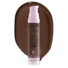 NYX Professional Makeup Concealer, Under eye concealer, Bare With Me Serum, Satin and Natural Finish, Infused with Tremella Mushroom and Green tea for 24HR Hydration, Vegan Formula - 13 Deep, 9.6mL
