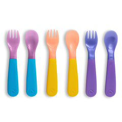 Munchkin Color Changing Toddler Forks and Spoons, 6 Piece (3 forks, 3 spoons)