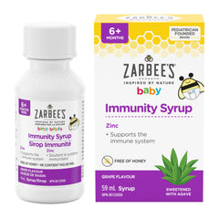 Zarbee's Baby Immunity Syrup, Zinc, Honey-Free, Immune System Support, Sweetened with Agave, 59 mL