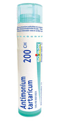 Boiron Antimonium tartaricum 200ch,Homeopathic medicine. Each tube contains 4 g (approximately 80 pellets)