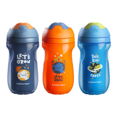 Tommee Tippee Insulated Sippy Cup, Water Bottle for Toddlers, Spill-Proof | 9oz, 12m+, 3 Count (Design May Vary)