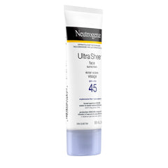 Neutrogena Ultra Sheer Face Sunscreen Lotion Broad Spectrum SPF 45, Dermatologist-tested, Oxybenzone-free, Non-comedogenic, Water Resistant & Non-Greasy, 88mL