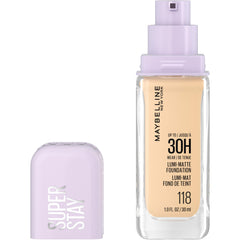 Maybelline New York Super Stay Lumi Matte Foundation, Up to 30H Wear, Luminous Matte, Buildable Coverage, Amino Acids, 118, 30 ml