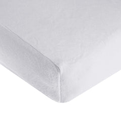 TL Care Heavenly Soft Chenille Fitted Crib Sheet for Standard Crib and Toddler Mattresses, White, 28 x 52, for Boys and Girls