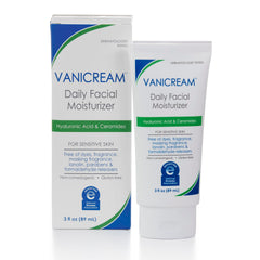 Vanicream Daily Facial Moisturizer With Ceramides and Hyaluronic Acid - Formulated Without Common Irritants for Those with Sensitive Skin, 3 fl oz (Pack of 1)