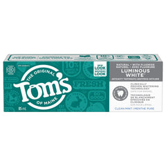 Tom's of Maine Luminous White Clean Mint Toothpaste, 85 ml (Pack of 1)