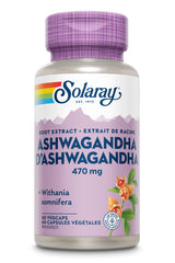 SOLARAY – Ashwagandha Root Extract, 470mg |Occasional Mood & Stress Support | Withania Somnifera, Dietary Supplement | Vegan, Lab Verified | 60 Vegetarian Capsules