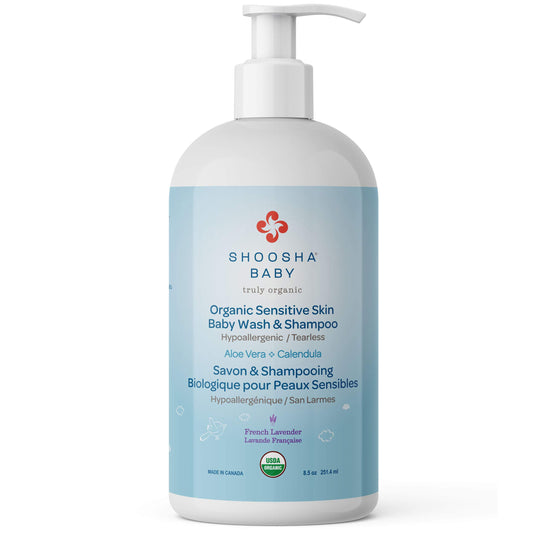 Shoosha Sensitive Skin Organic Baby Wash and Shampoo, French Lavender, 251.4 ml (Pack of 1)