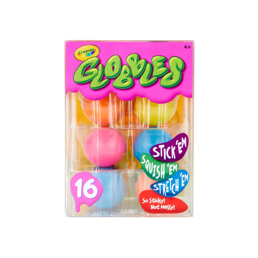 Crayola Globbles Squish Toys (16ct), Sticky Stress Ball for Adults & Kids, Squishy Balls, Calming Sensory Gift for Stress Relief
