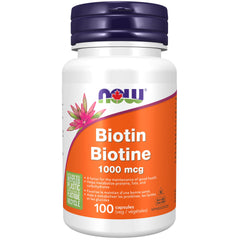 NOW Supplements, Biotin 1,000 mcg, Amino Acid Metabolism, Energy Production, 100 Capsules