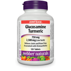 Webber Naturals Glucosamine with Turmeric, 120 Tablets, Digestion, Joint and Antioxidant Support