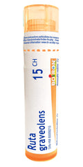 Boiron Ruta graveolens 15ch,Homeopathic medicine. Each tube contains 4 g (approximately 80 pellets)