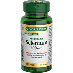 NATURE'S BOUNTY Selenium, Absorbable, 200 mcg, Source of an Antioxidant, Helps Thyroid Function, 62.3 g