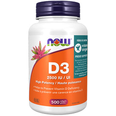 NOW Supplements, Vitamin D-3 2,500 IU, High Potency, Structural Support*, 500 Softgels