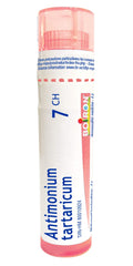 Boiron Antimonium tartaricum 7ch,Homeopathic medicine. Each tube contains 4 g (approximately 80 pellets)