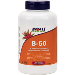 NOW Supplements, Vitamin B-50 mg, Energy Production, Nervous System Health, 250 Veg Capsules