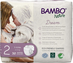 Bambo Nature Hypoallergenic Baby Diapers, Eco-Labeled Diapers, Enhanced Leakage Protection, Totally Chlorine-free - Size 2 (32 Count)