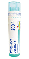 Boiron Phytolacca decandra 200ch,Homeopathic medicine. Each tube contains 4 g (approximately 80 pellets)
