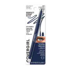 COVERGIRL - Perfect Point Plus Eyeliner, micro-fine point, precise line, built-in smudger tip for a softer, smokier look, 100% Cruelty-Free, Midnight Blue - 220
