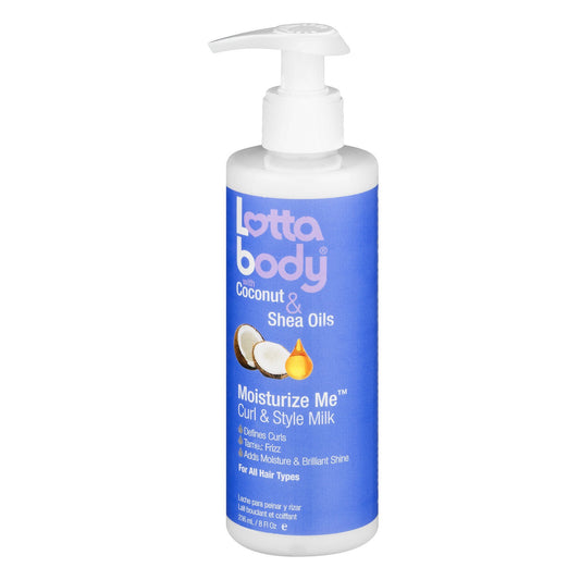 Lotta Body, Coconut Oil and Shea Moisturize Me Curl & Style Milk, Defines Curls, Anti Frizz, Adds Moisture & Shine 8 Fl Oz