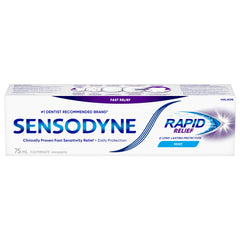 Sensodyne Rapid Relief Original Mint Toothpaste, Strengthens and Protects Sensitive Teeth, Original Mint 75 mL
