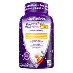 Vitafusion SleepWell Plus Gummies - Melatonin Gummy Supplement, Helps Improve Sleep Quality, Minimizes the Effects of Jetlag, Re-set Sleep-Wake Cycle, 10 g of Melatonin per Serving - 100 Count