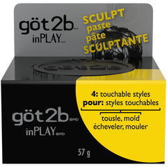 Got2b InPlay Sculpt Paste for Touchable Styles, 57g, Lightweight and Non-Greasy, for Short to Medium Length Hair