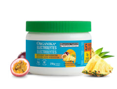 Organika Canadian-Made Electrolytes Powder- Pineapple Passionfruit- Sugar-Free Hydration and Electrolyte Replenishment- 210g - 60 servings