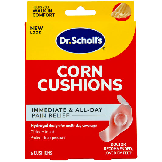 Dr. Scholl's CORN CUSHION with Duragel Technology, 6ct // Cushioning Protection against Shoe Pressure and Friction that Fits Easily In Any Shoe for Immediate and All-Day Pain Relief