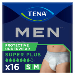 Tena Men Super Plus Protective Underwear S/M, 16 Count, Packaging may vary