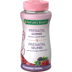 NATURE'S BOUNTY Prenatal With DHA & EPA Omega-3, Gummies, Helps Reduce Risk Of Neural Tube Defects, Helps Support Normal Early Fetal Development, Helps In Collagen Formation, Helps to support Immune Health, 270 g