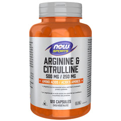 NOW Sports, Arginine & Citrulline 500 mg/ 250 mg, Amino Acids, 120 Veg Capsules
