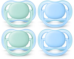 Philips Avent Ultra Air Pacifier 0-6m, blue/green, 4 pack, SCF244/40