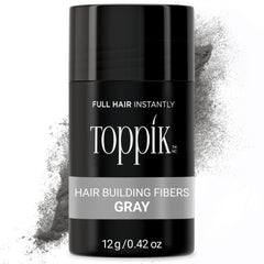 TOPPIK Hair Building Fibers for Instantly Fuller Hair (GREY), 12 g, Fill In Fine or Thinning Hair, Instantly Thicker Looking Hair, 9 Shades for Men & Women